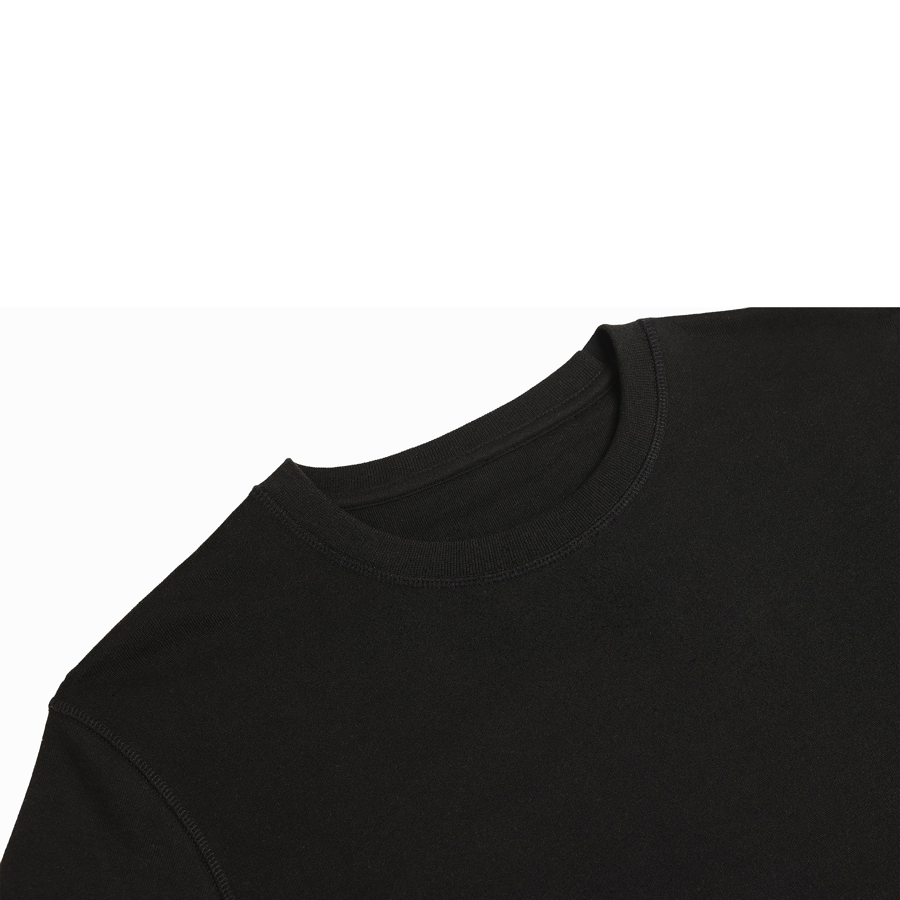 Black Midweight Organic French Terry Crew