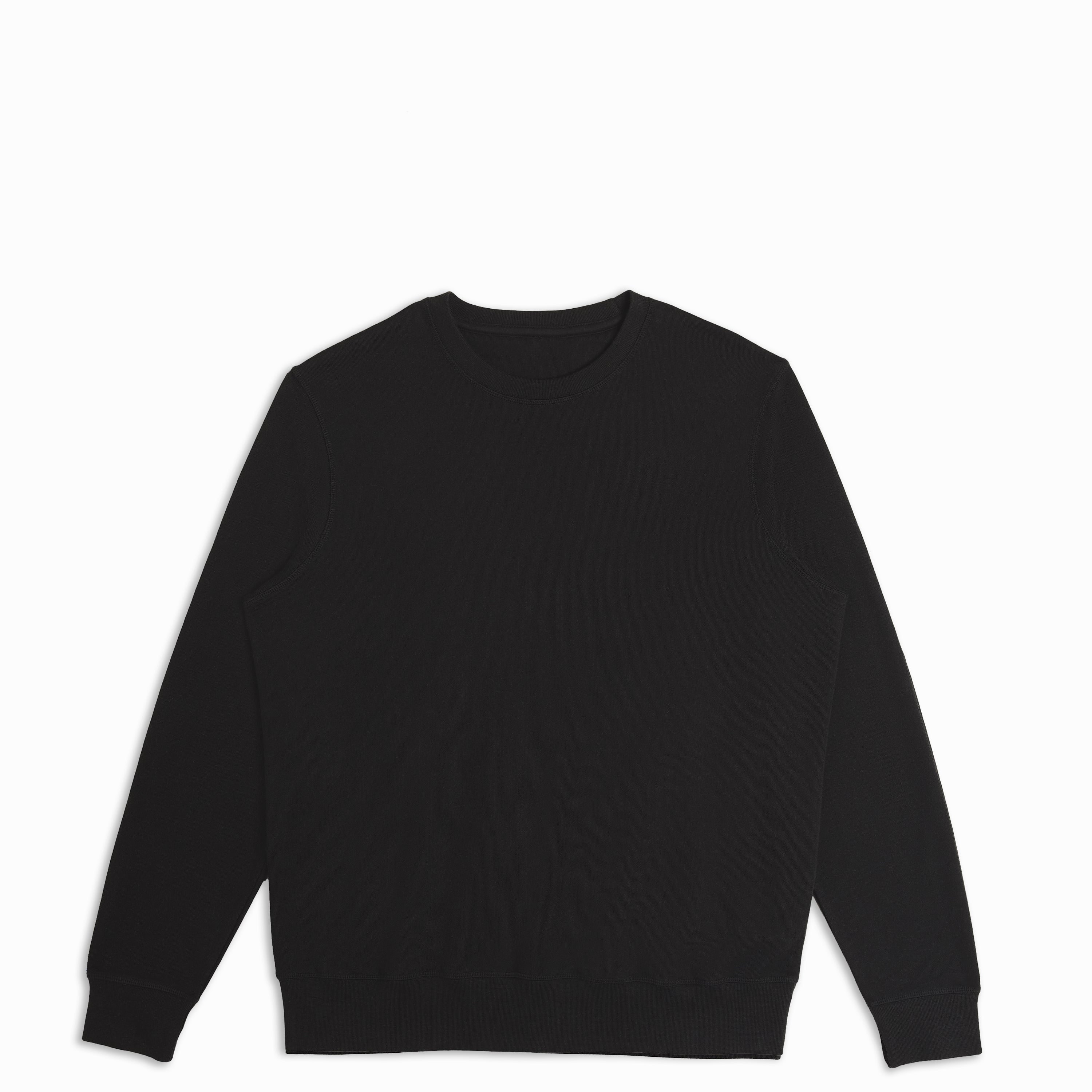 Black Midweight Organic French Terry Crew