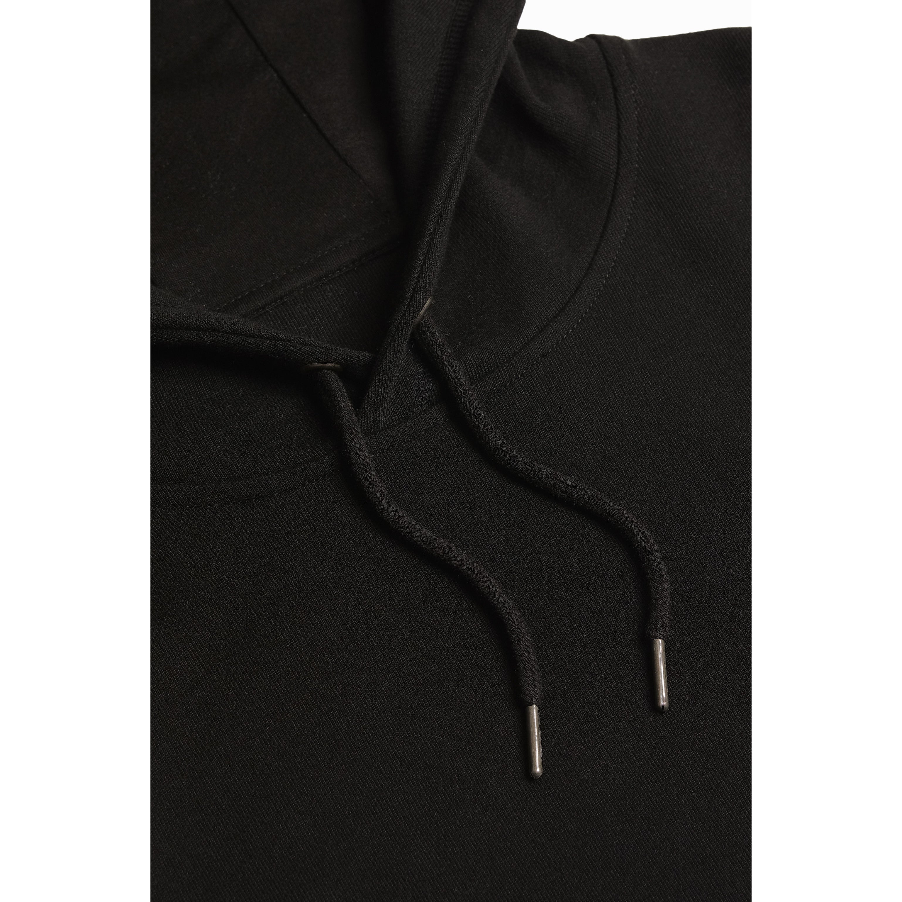 Black Midweight Organic French Terry Hood