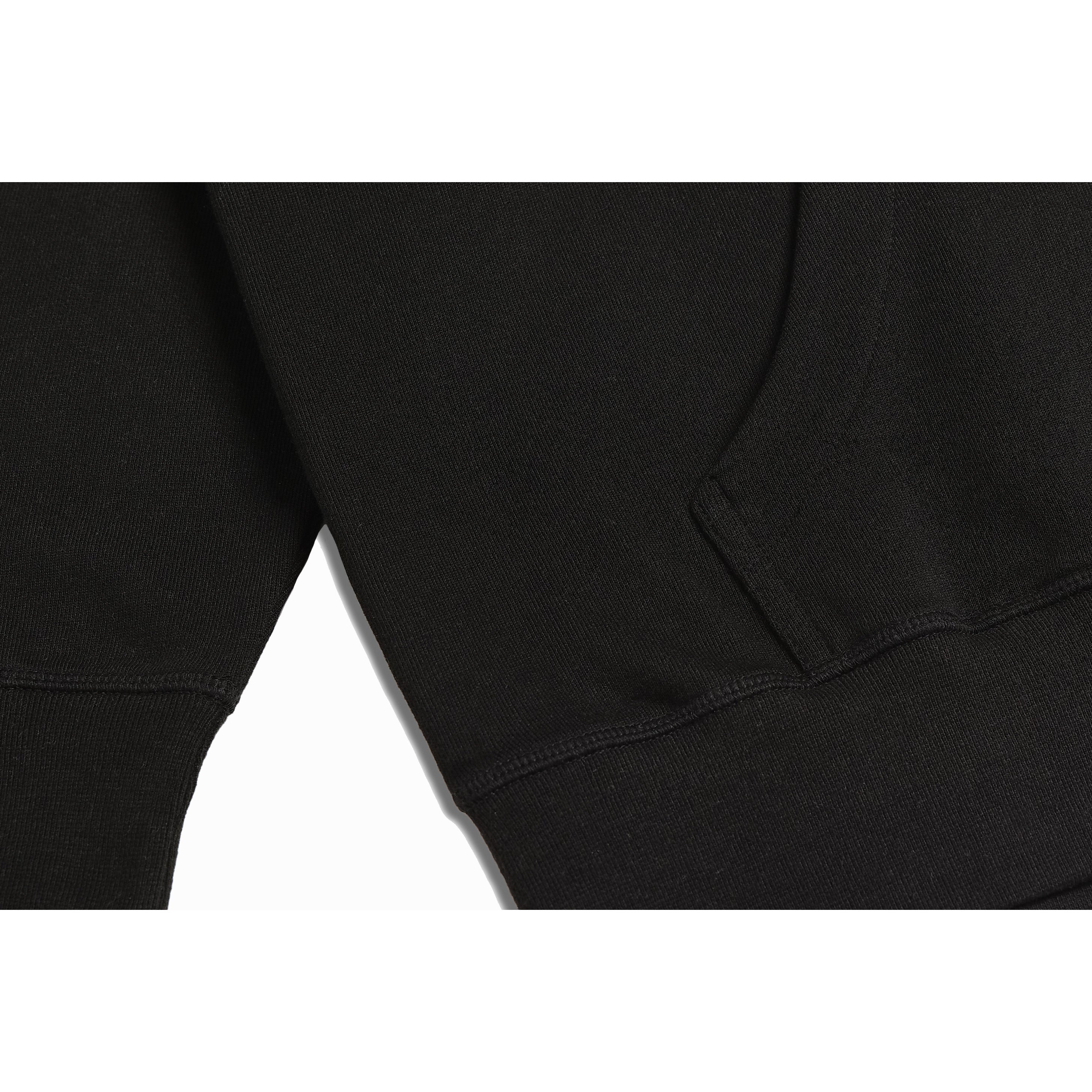 Black Midweight Organic French Terry Hood