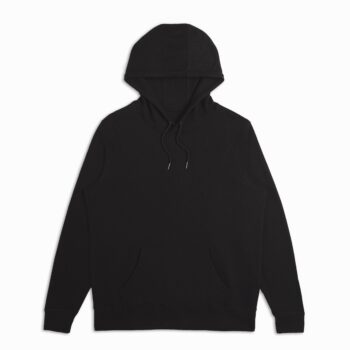 Black Midweight Organic French Terry Hood