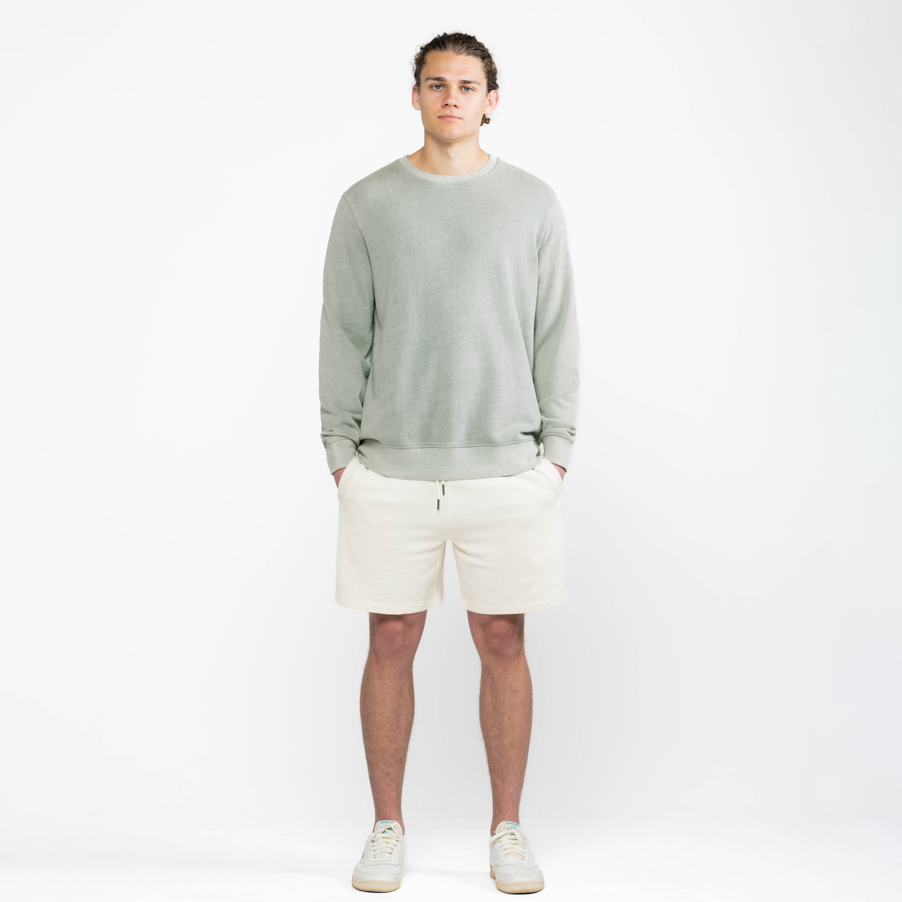 Sage Midweight Organic French Terry Crew