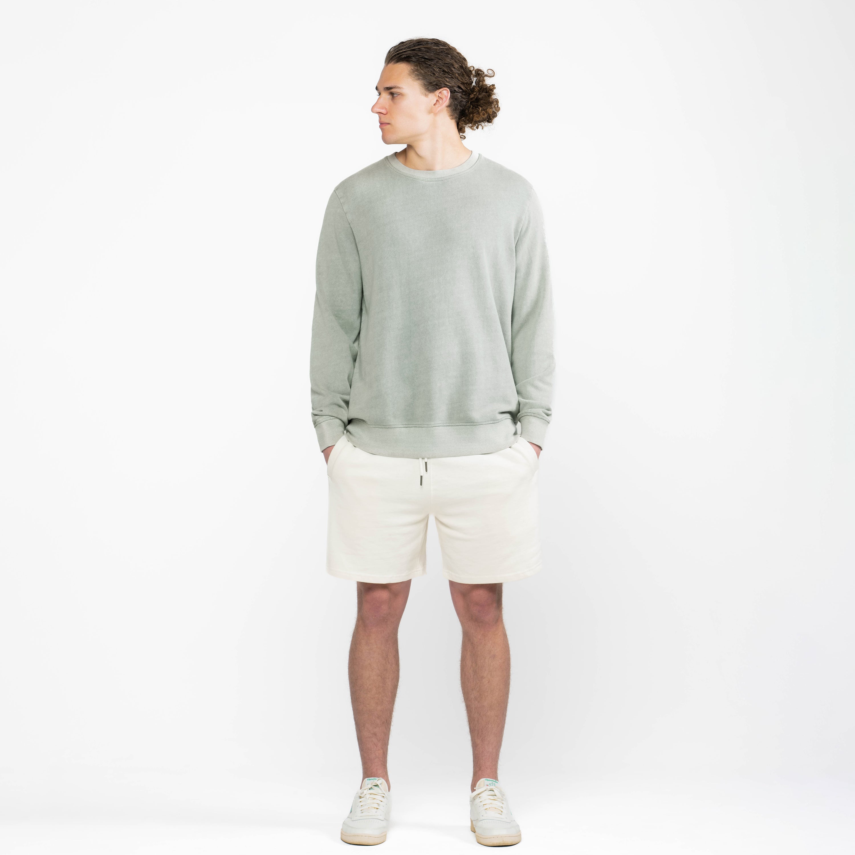 Sage Midweight Organic French Terry Crew