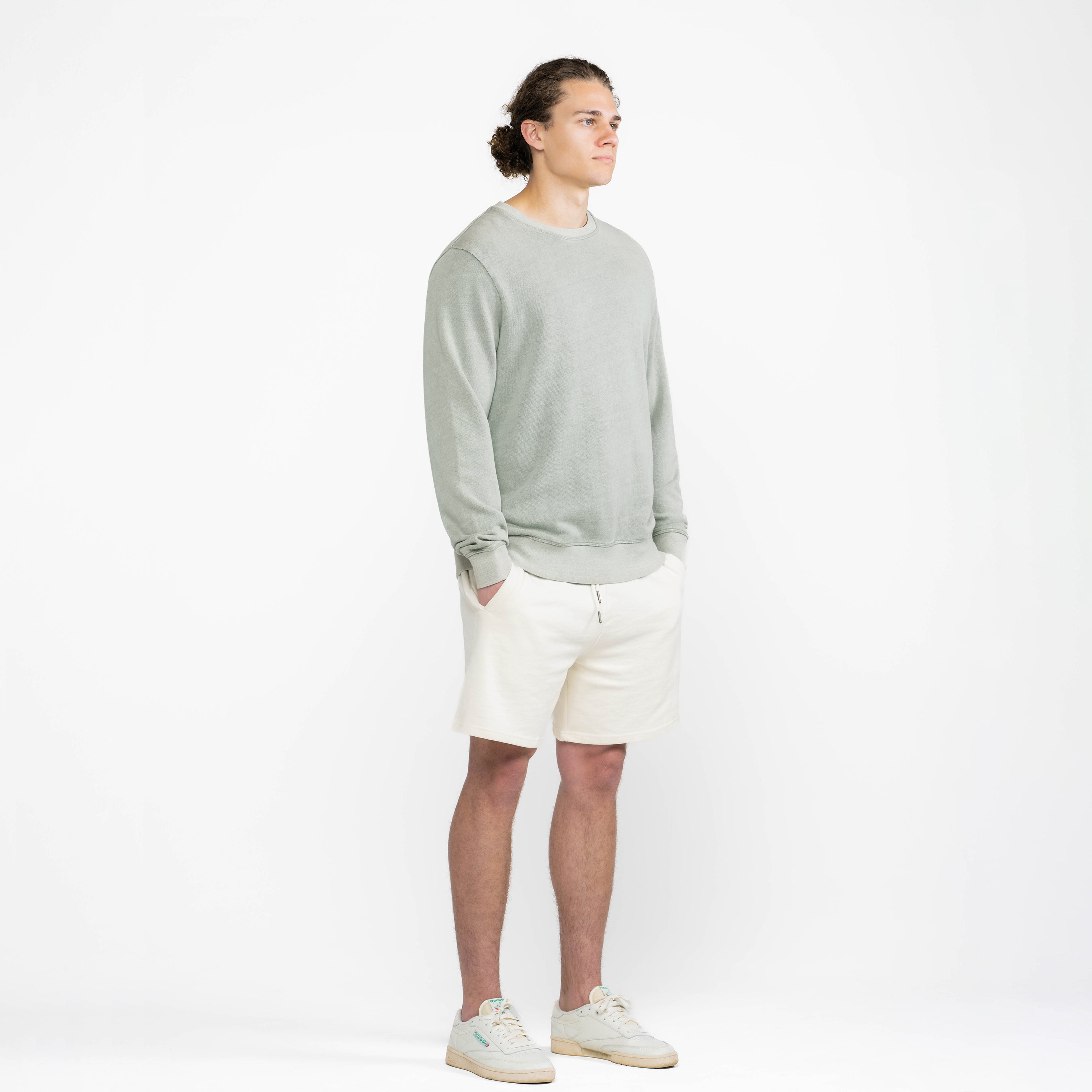 Sage Midweight Organic French Terry Crew
