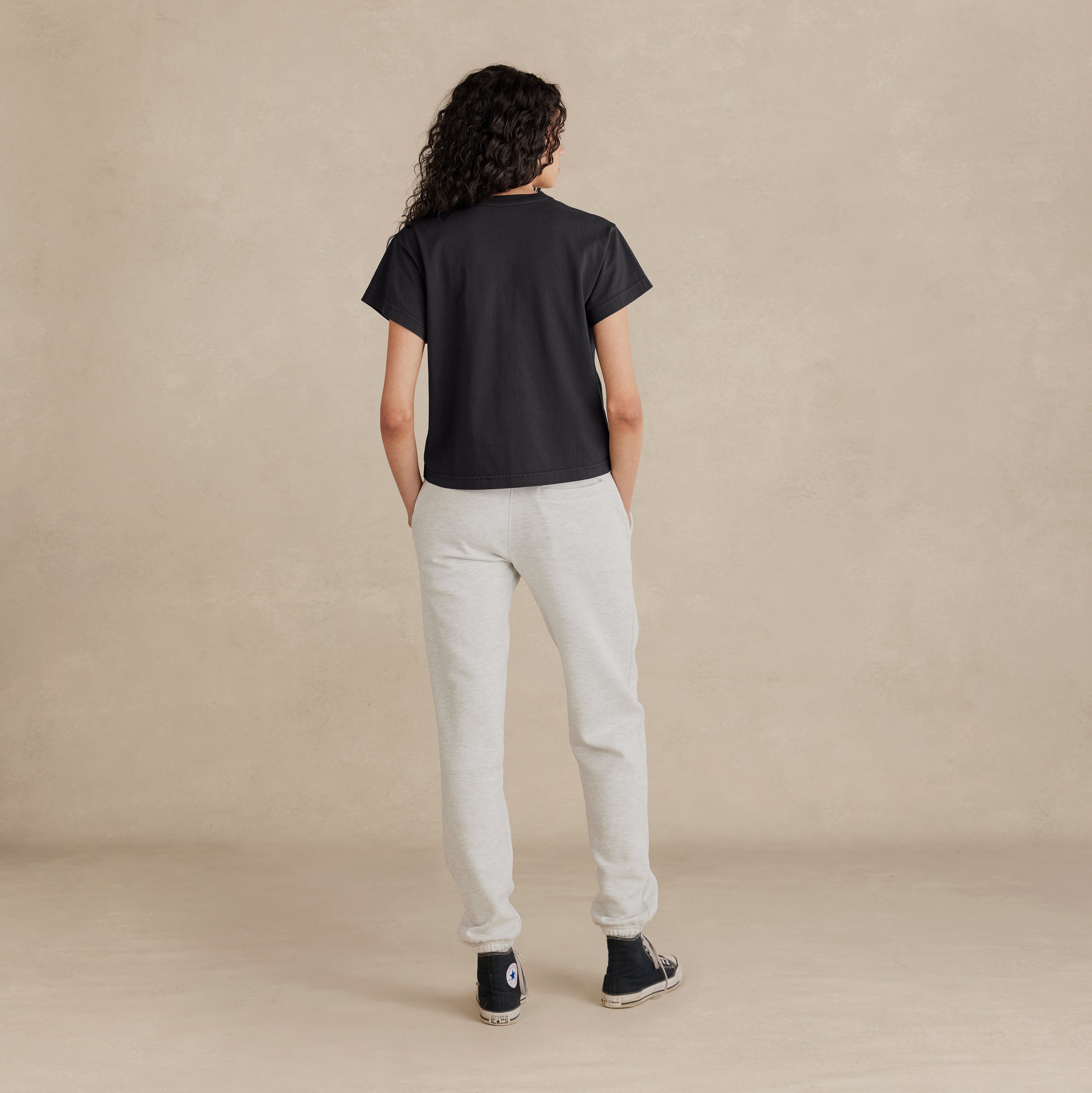 Women's Vintage Black Heavyweight Organic Tee