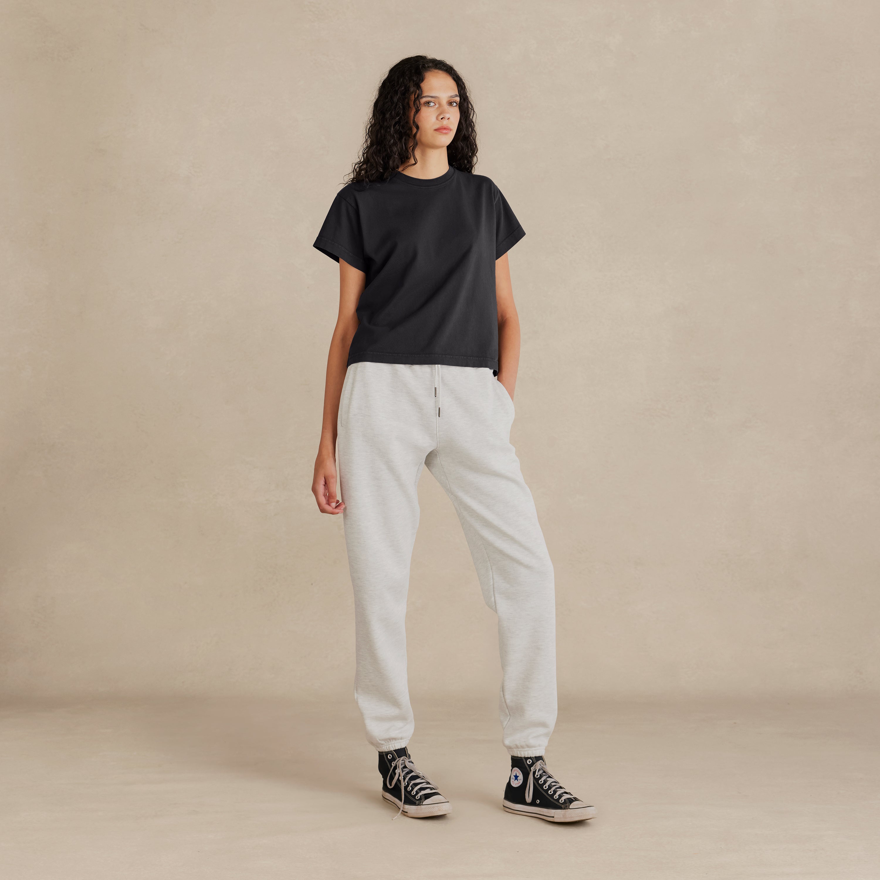 Women's Vintage Black Heavyweight Organic Tee