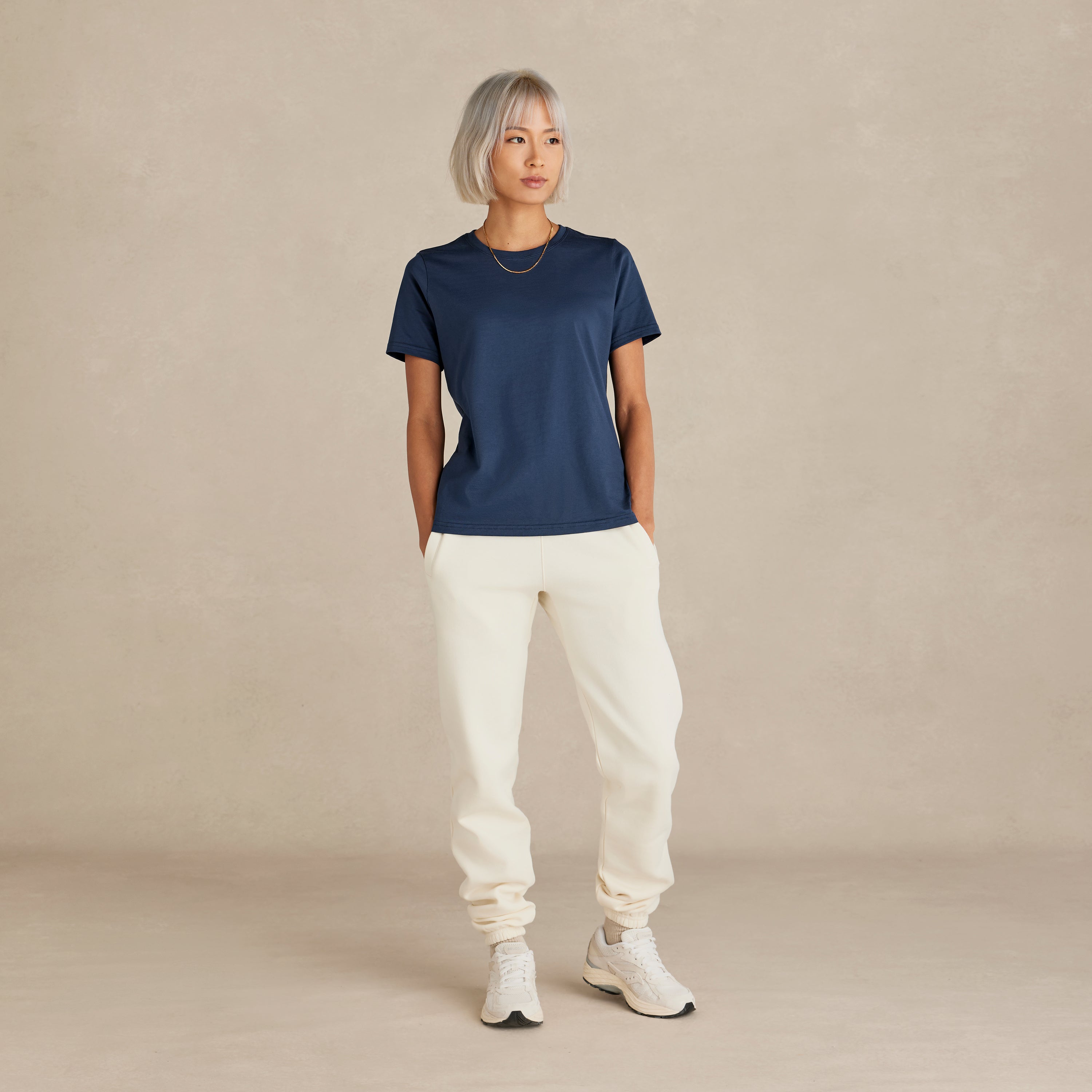 Women's Ocean Navy Midweight Supima Tee