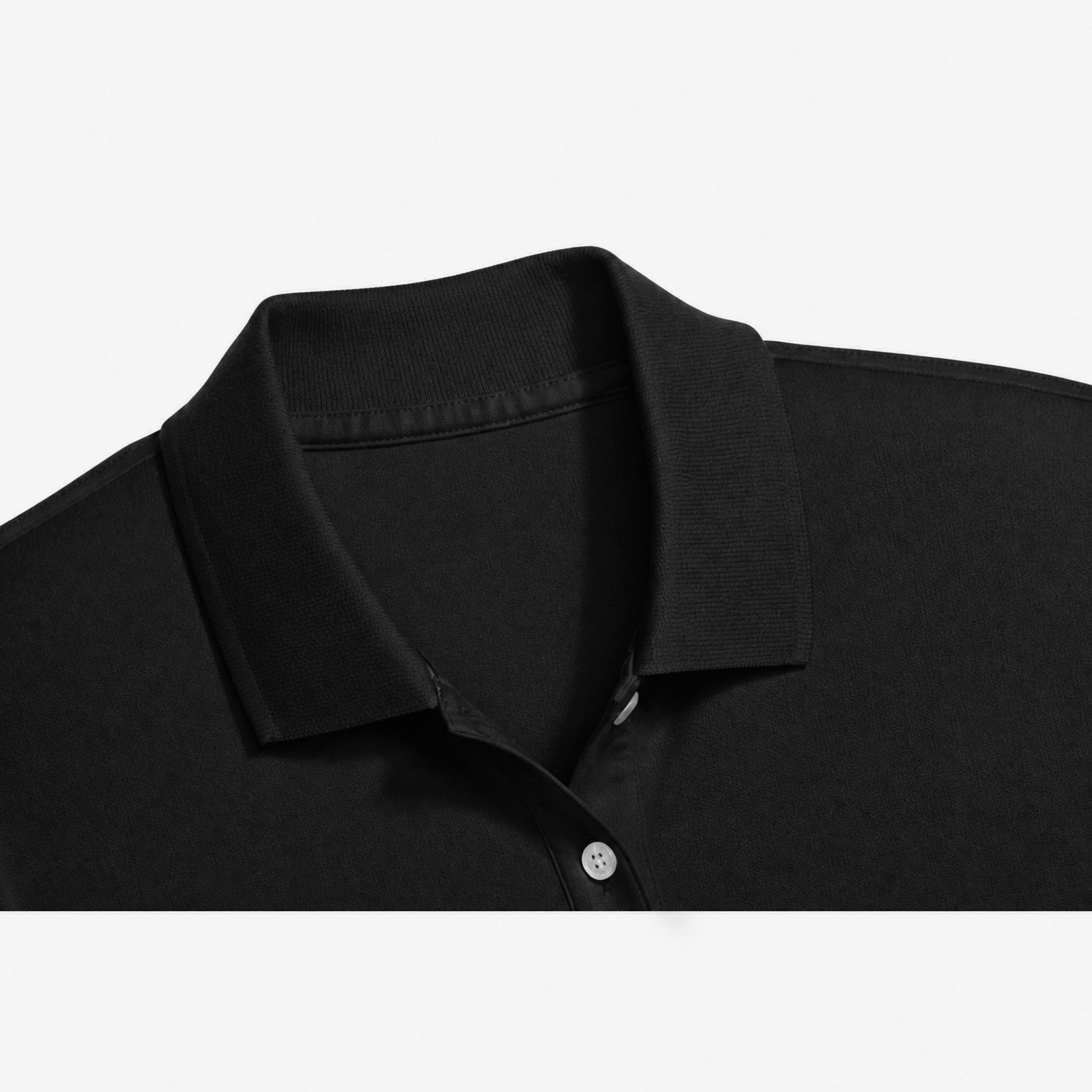 Women's Black Pima Polo